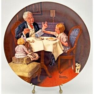 VINTAGE Knowles Norman Rockwell "The Gourmet" 8" Heritage Plate 1985 w Box & COA